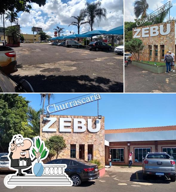 Você pode espairecer no na área externa do Churrascaria Zebu
