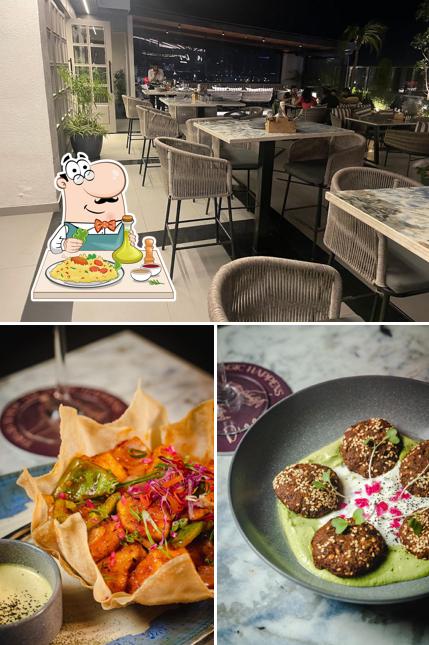 Take a look at the picture showing food and interior at Diago Roof Top Restaurant and Bar