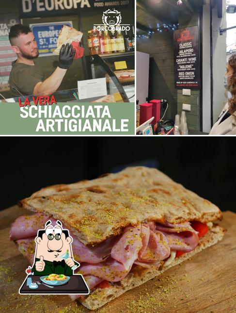 Tra le varie cose da Porcobrado Firenze si possono trovare la cibo e interni