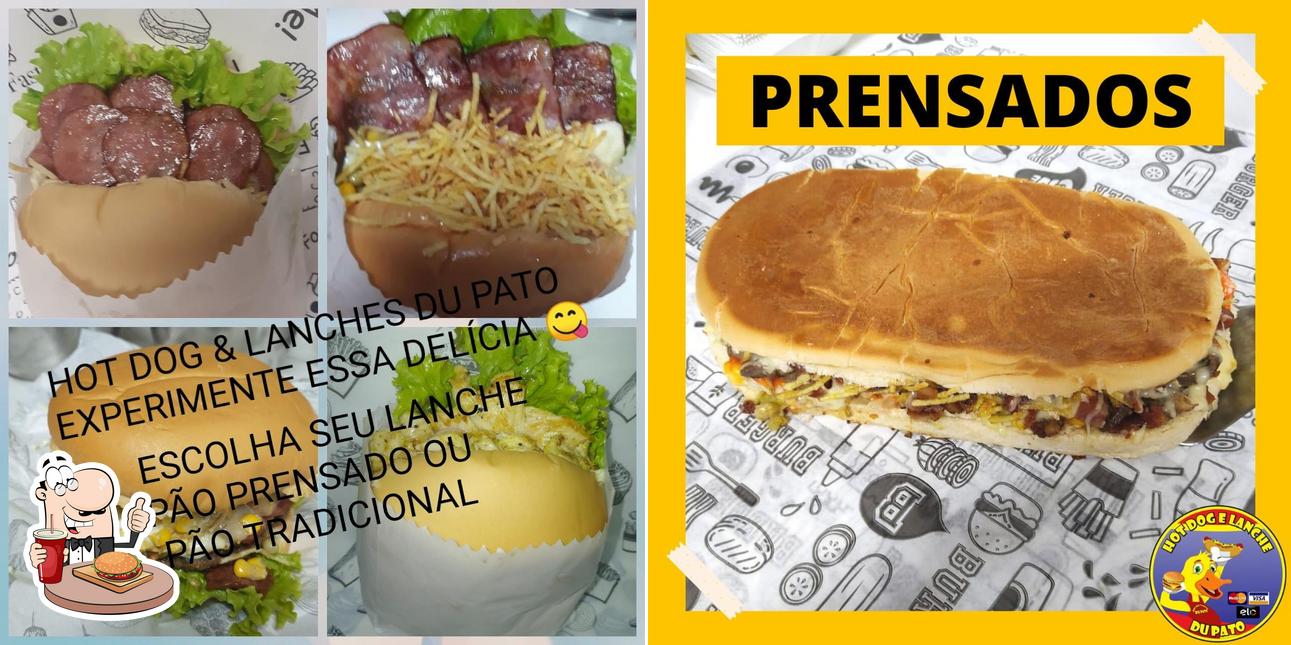 Os hambúrgueres do HOT DOG E LANCHES DU PATO irão saciar diferentes gostos