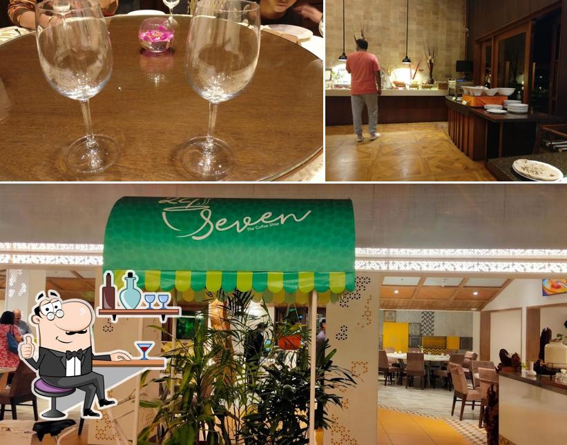 Take a seat at one of the tables at 24Seven