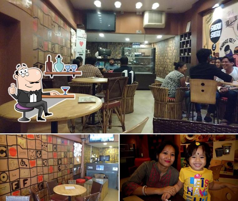 Take a seat at one of the tables at Coffee Tea & Me