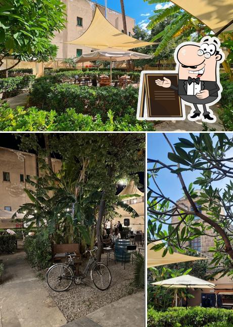 Puoi goderti l'aria fresca da seduto all'esterno di Al Fresco giardino, pizza e bistrot