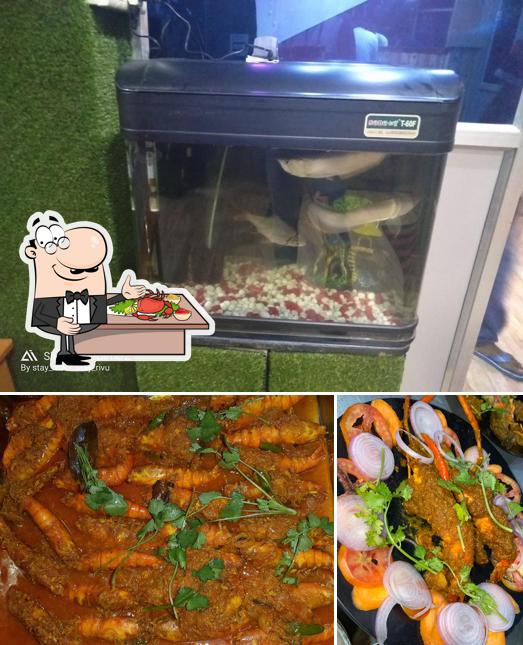 Get seafood at Arati Hotel