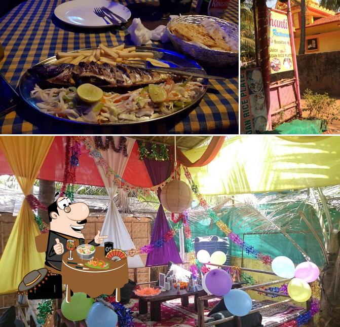 Among various things one can find food and exterior at Shanti restaurant