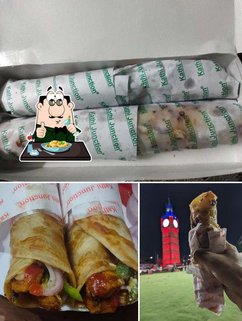 The picture of food and exterior at Kathi Junction