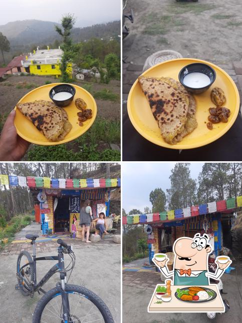 The image of food and exterior at Himalayan Hippi Folk art Gallary And Cafe