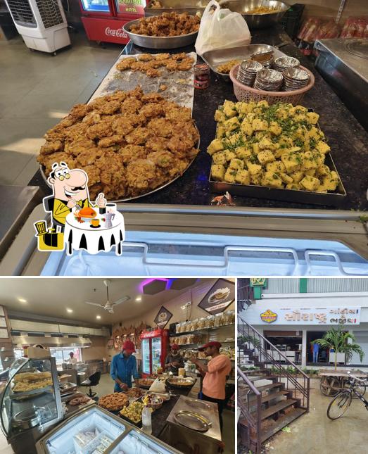 Food at Saurashtra Gathiya and Bhajiya