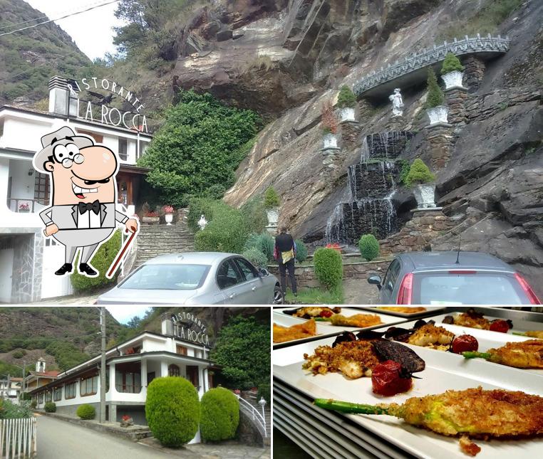Tra le diverse cose da Ristorante La Rocca di Sparone si possono trovare la esterno e cibo
