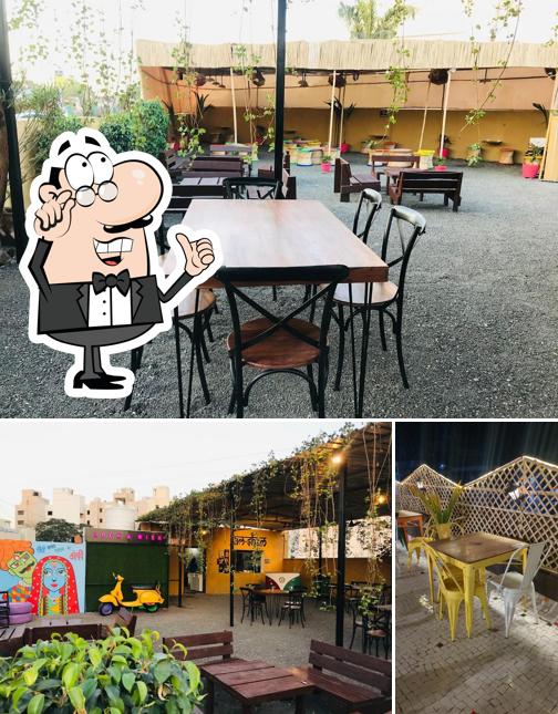 The interior of Jam Sham Rooftop Cafe