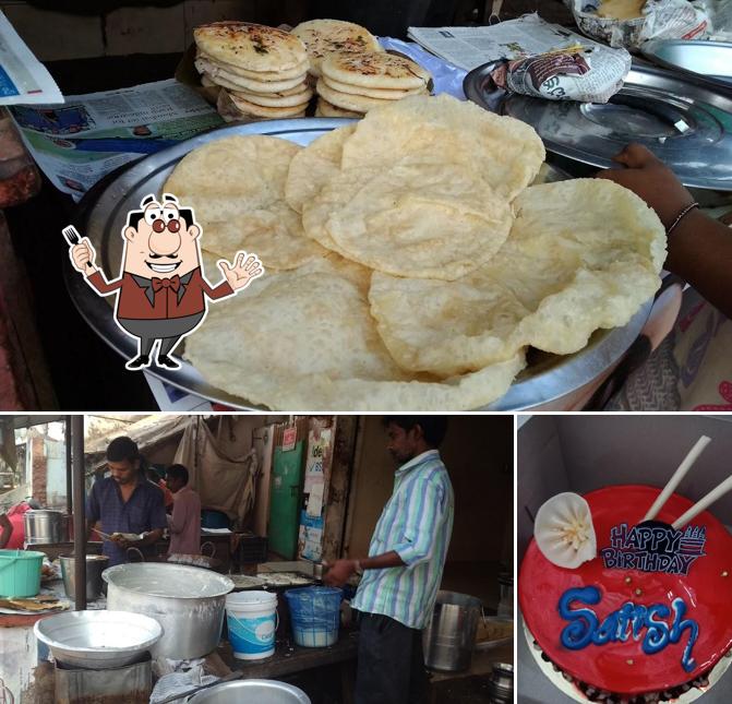The picture of food and exterior at Venkannababu Gudi Hotel