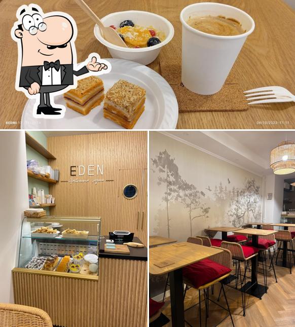 Dai un’occhiata alla immagine che presenta la interni e cibo di E’DEN Gastronomia Vegana