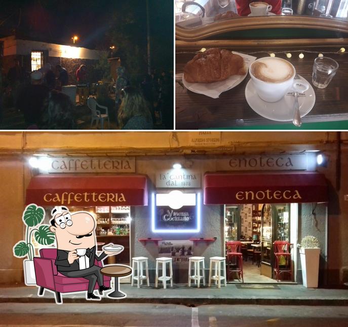 Gli interni di la Cantina caffè & wine bar