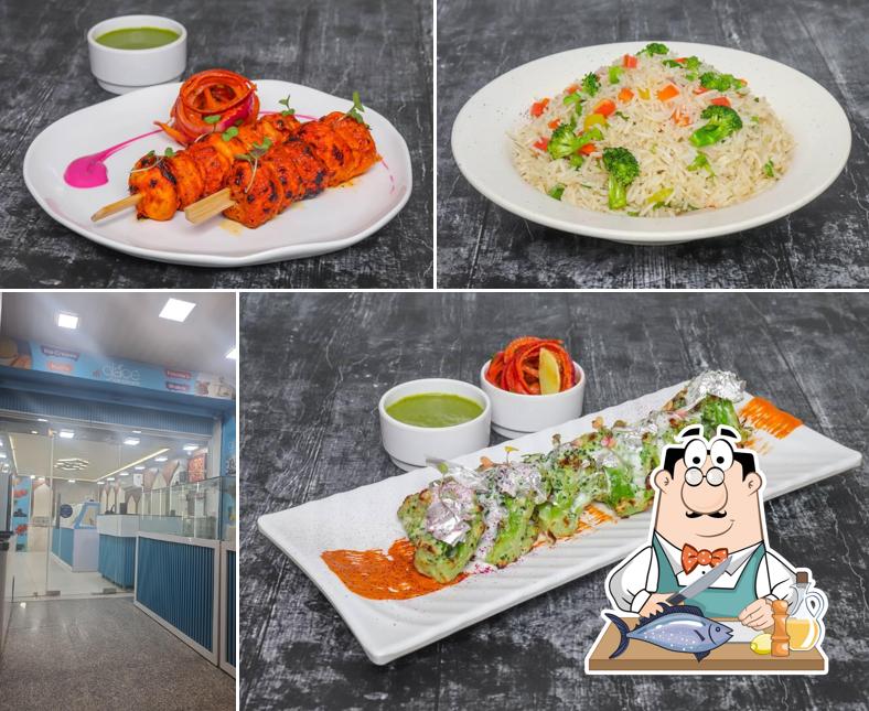 Grilled salmon at Indrapuram street food