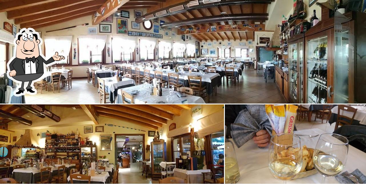 Gli interni di Trattoria al Faro