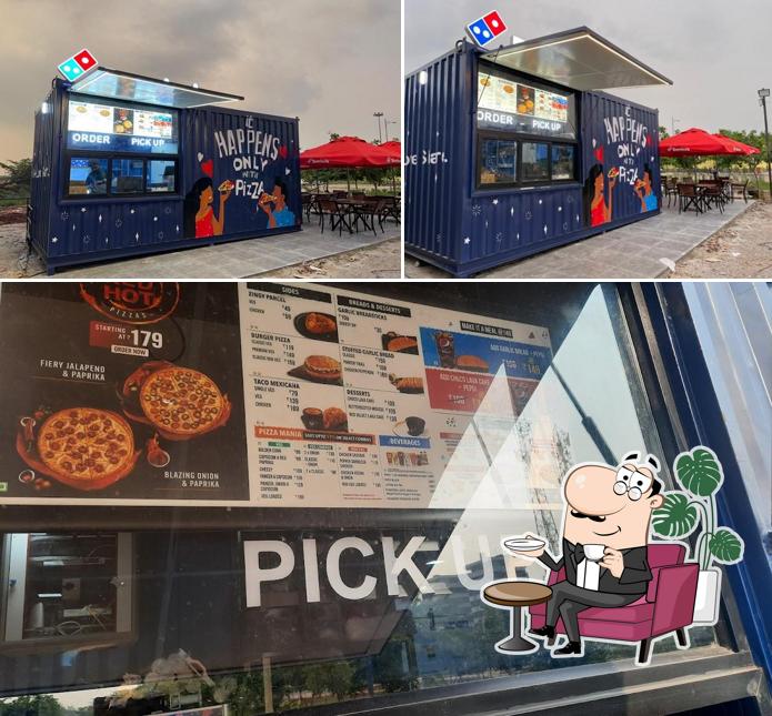 The interior of Domino's Pizza Kandi, Sangareddy