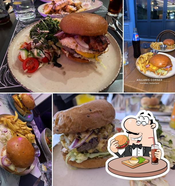 Ordina un hamburger a Asllanis Corner