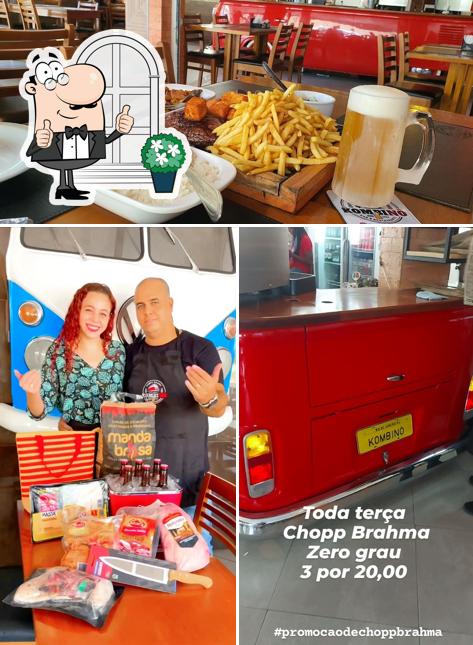 A exterior e interior do restaurante