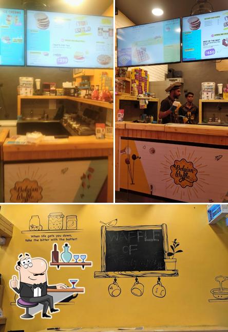 This is the image displaying interior and exterior at The Belgian Waffle Co