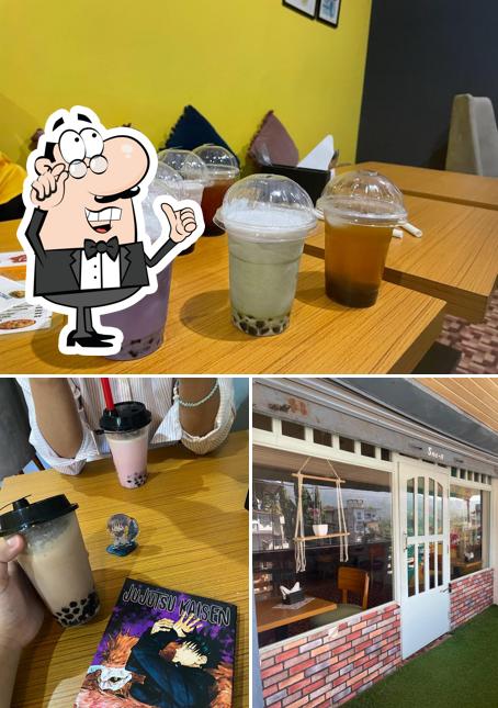 Take a look at the photo depicting interior and food at Essence Boba cafe