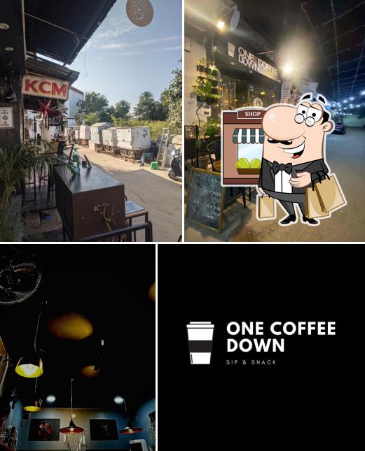 The exterior of One Coffee Down - coffee shop