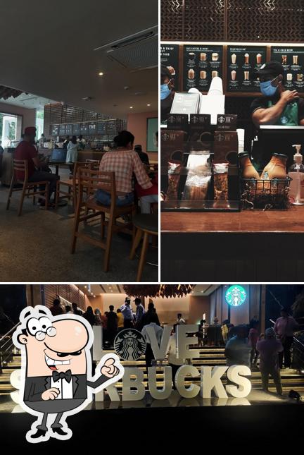 The interior of Starbucks