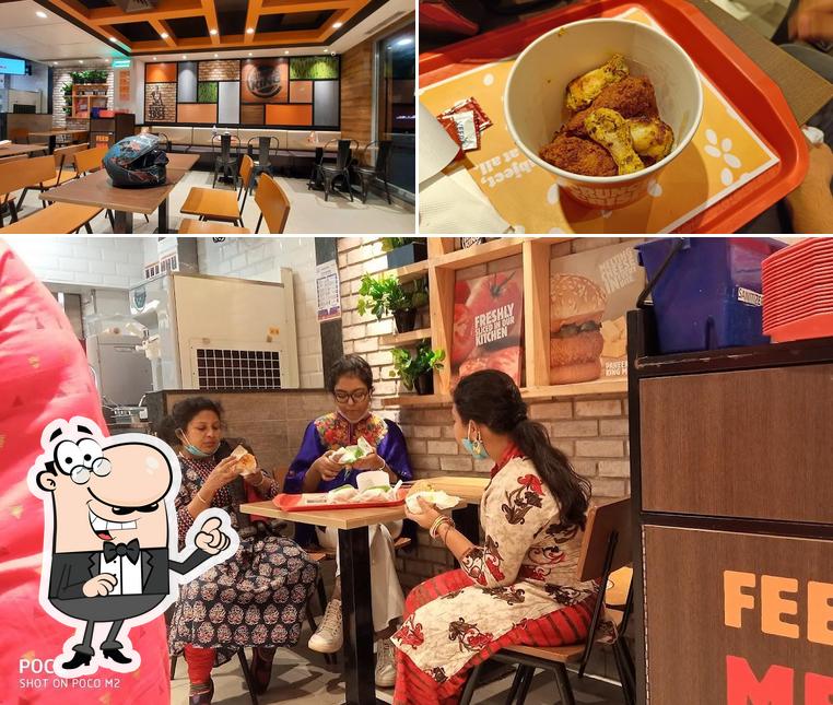 The restaurant's interior and food