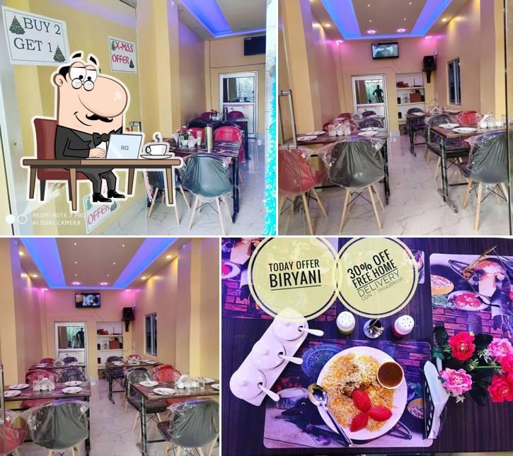 Take a seat at one of the tables at Chatori gali