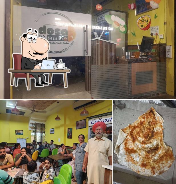 This is the image depicting interior and food at DOSA STUDIO