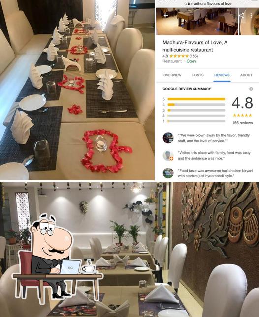 The interior of Madhura Restaurants