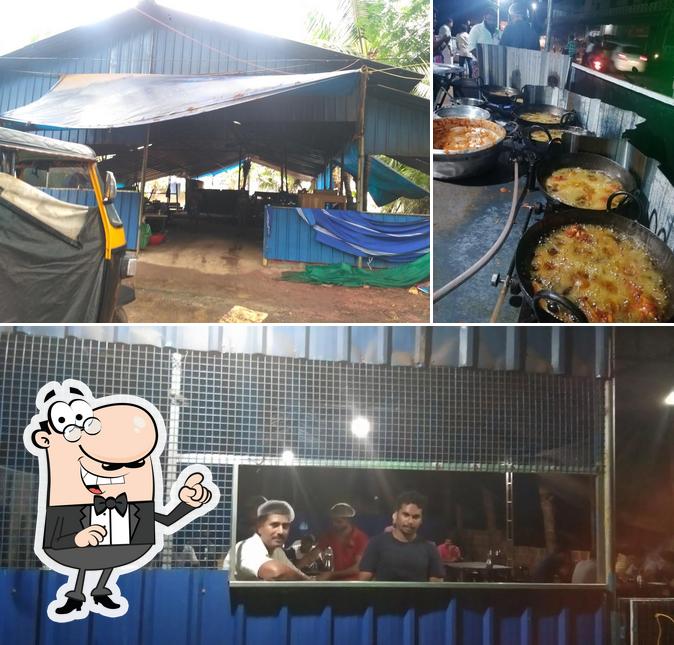 The restaurant's exterior and food