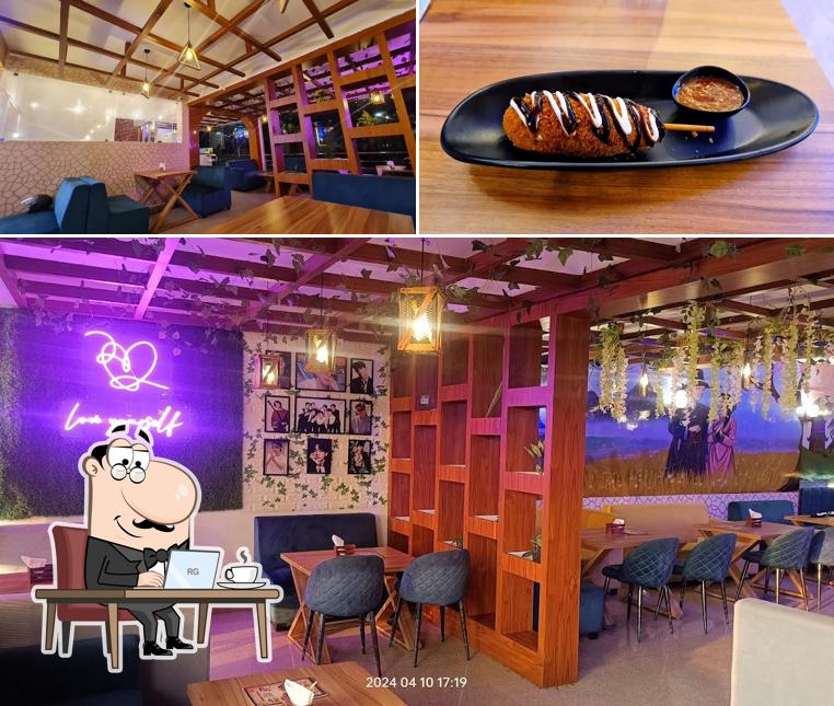 Check out the photo showing interior and food at TAO BAO