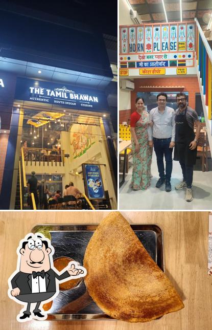 This is the picture displaying interior and food at The Tamil Bhawan