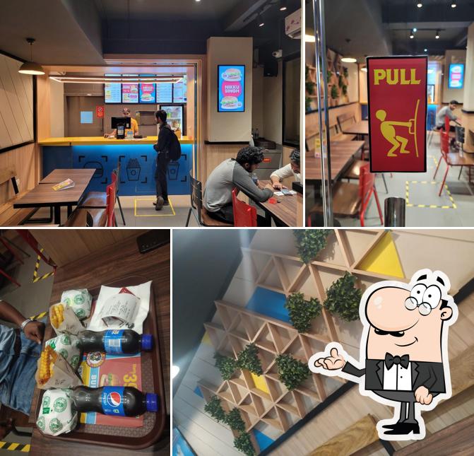 The interior of Burger Singh