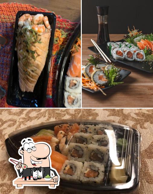 Escolha diferentes opções de sushi