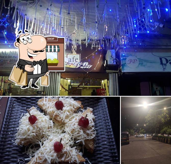 Among various things one can find exterior and dessert at Cafe D'La