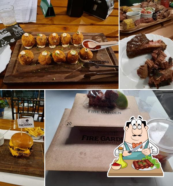 Costelas de porco em Fire Garden Restaurante
