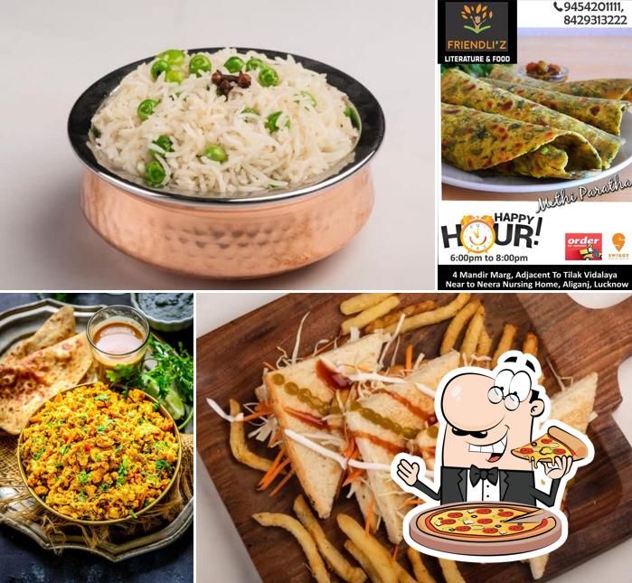Get pizza at Friendli'z Restaurant