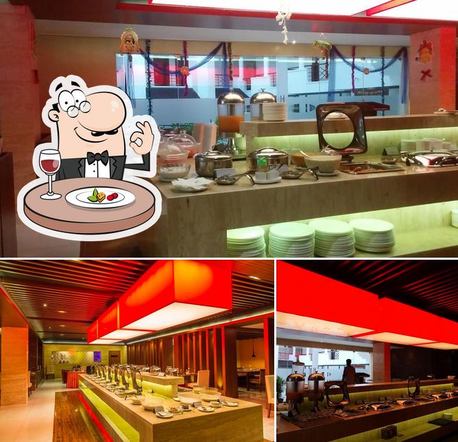 The restaurant's food and bar counter