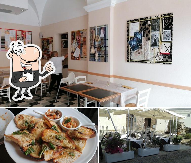 La interni e cibo del ristorante
