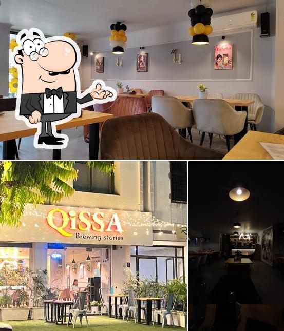 The interior of Qissa Cafe