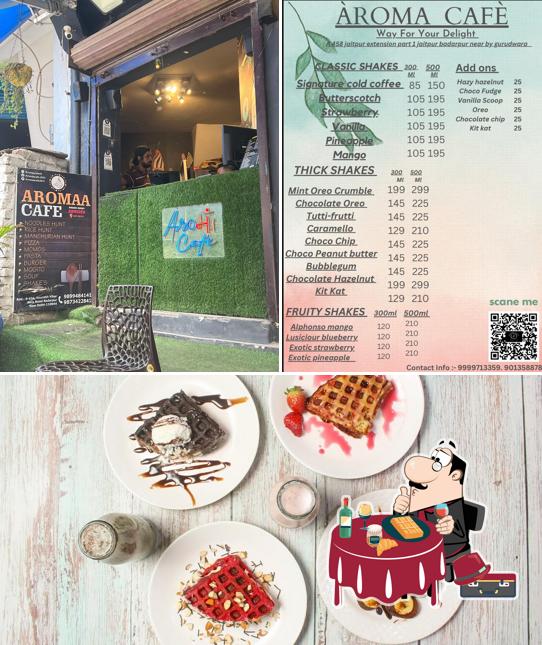 Waffles at Aroma Cafe
