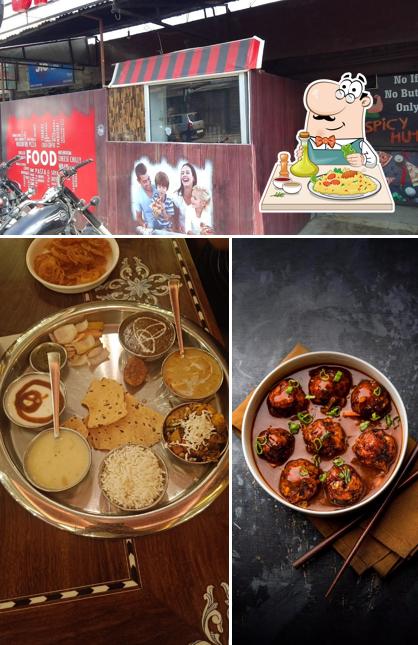 The photo of food and exterior at Swarn spicy hut