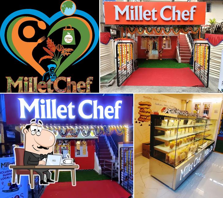 The photo of interior and food at Millet Chef