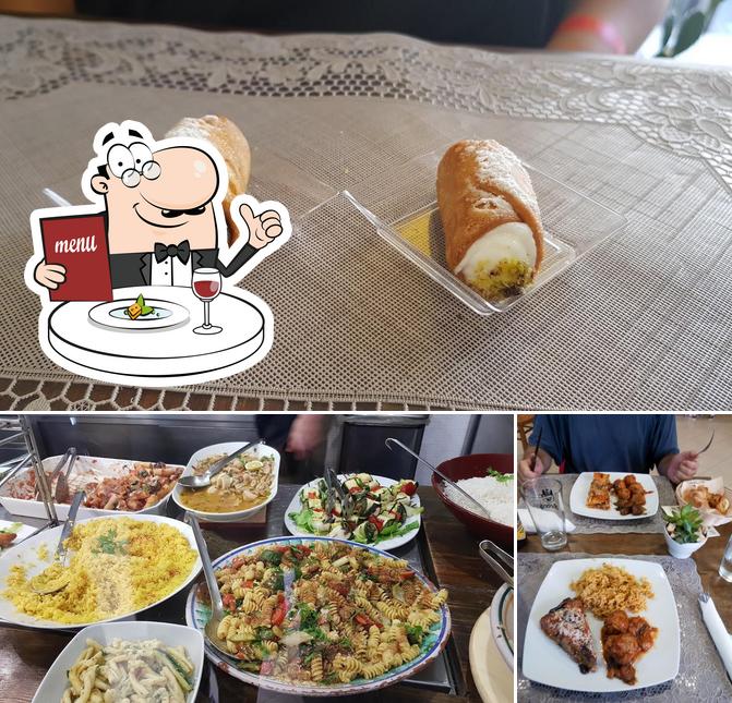 Questa è la foto che mostra la cibo e tavolo da pranzo di Agorà La Cantina