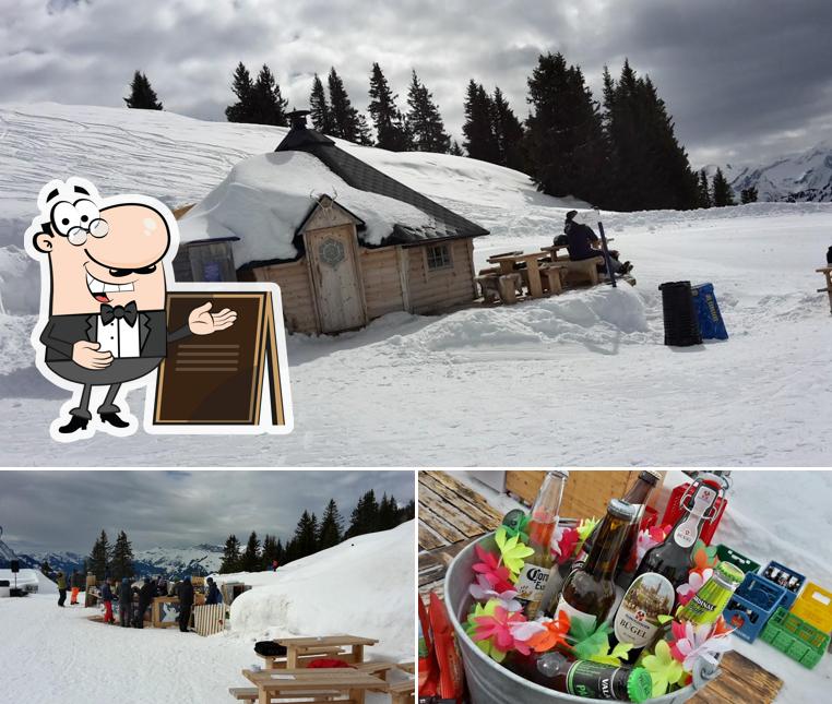 Dai un’occhiata alla immagine che mostra la esterno e birra di Iglu-Dorf Gstaad