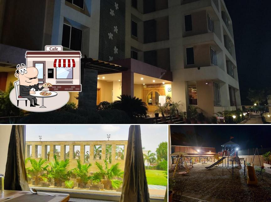 Check out the photo displaying exterior and play area at Gangotri palace hotel