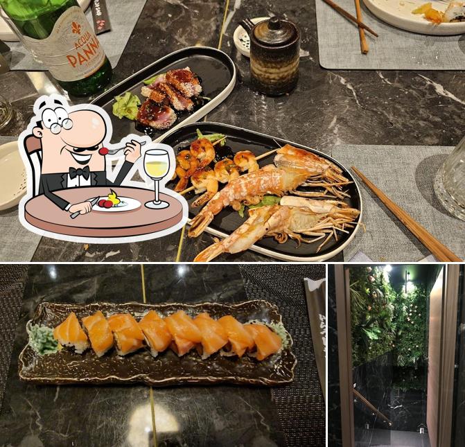 Questa è la immagine che mostra la cibo e esterno di Sushi Miyaki