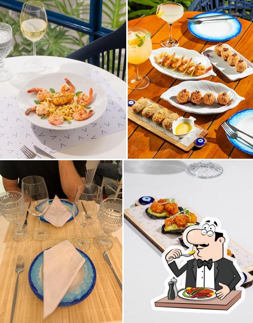 Camarões salteados em Arc Restaurante