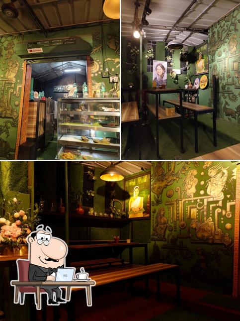 The interior of Art Cafe, Munnar Tea